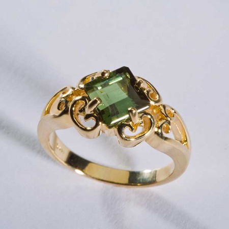 14k Gold Green Tourmaline